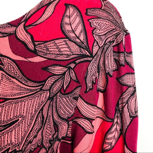 MinkPink NWT Floral Red & Pink Femme Fatale Fit & Flare Boho Hippy Dress L - Picture 11 of 14